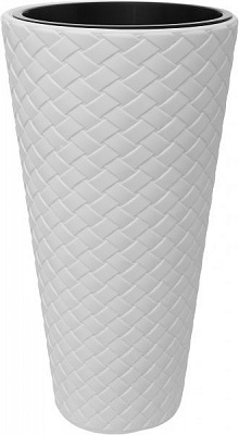 Горщик пластиковий Prosperplast Matuba slim 2 в 1 круглий 23л білий (71369-449)