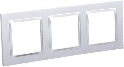 Рамка тримісна Simon 10 універсальна срібний CR3/43