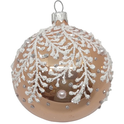 Куля новорічна 10008-2 80 мм рожевий