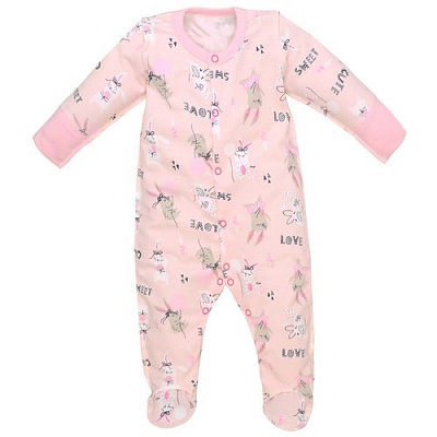 Комбинезон для девочки Татошка р.56 розовый с принтом 1502253зрш 