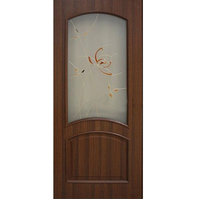 Двері полотно Адель 80 см горіх зі склом