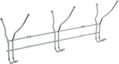 Вешалка гардеробная  на 9 крючков серебристая 1420