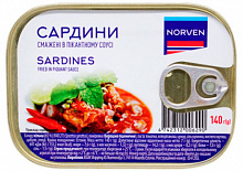Сардини Norven у пікантному соусі смажені 140 г