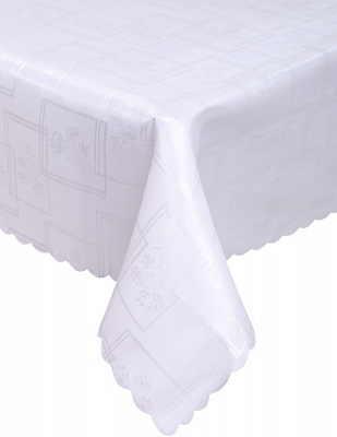 Скатертина Dertsiz прямокутна жаккард 160x220 см білий Karna