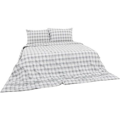 Комплект постельного белья полуторный La Nuit Basic клетка серая