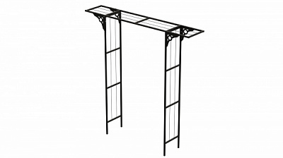 Арка садовая Тюльпан 1200x370x2020 мм черная металлическая