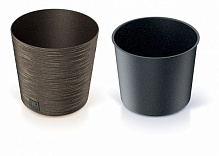 Горшок для цветов Prosperplast Furu Eco Wood 250 мм низкий с вкладышем кофейный круглый 7,5 л (57185-4625) 