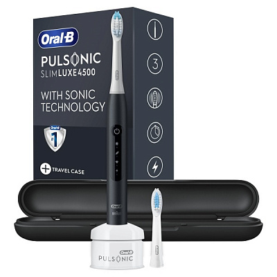 Електрична зубна щітка Oral-B Pulsonic Slim Luxe 4500 чорна + футляр