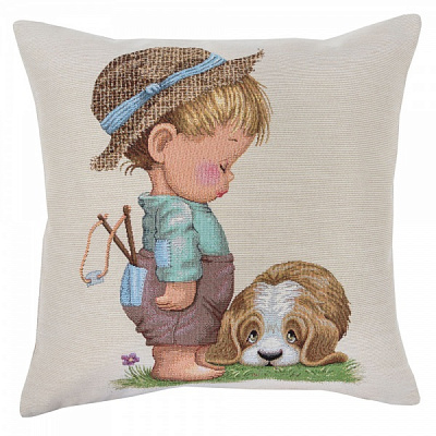 Подушка декоративная KISS727 45x45 см бежевый с принтом Limaso 