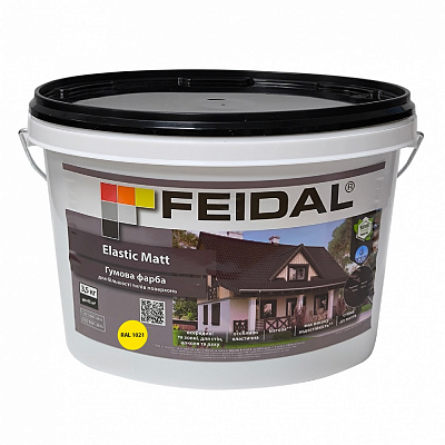 Краска резиновая водоэмульсионная Feidal Elastic Matt Ral 1021 мат желтый 3,5кг