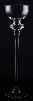 Ваза вогнутый бокал на ножке 16х15х50 см прозрачная