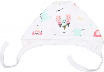 Чепчик детский ТМ Софія р.38 белый с розовым 224138