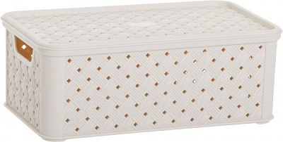 Кошик пластиковий Tontarelli із кришкою Аріанна M 112x290x166 мм