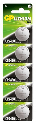 Батарейки GP Lithium Button Cell 3.0V CR2430 5 шт. 