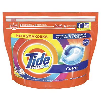 Капсулы для машинной стирки Tide Все-В-1 Color 60 шт