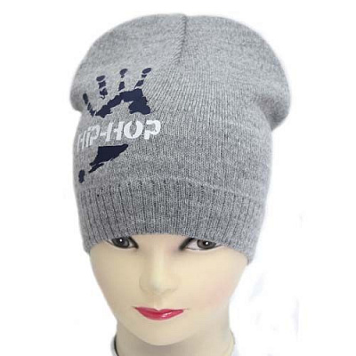 Шапка для мальчиков Luna Kids р.50-52 светло-серый меланж 2095 