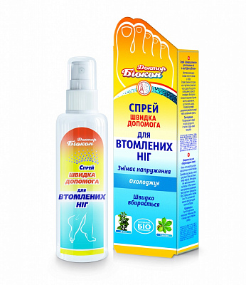Спрей для ніг Доктор Біокон Швидка допомога для втомлених ніг 100 мл