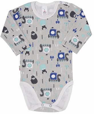 Боди детское для мальчика ТМ Софія Vikings р.74 серый с рисунком 291174 