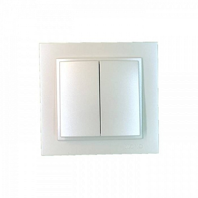 Вимикач двоклавішний Mono Despina без підсвітки перлина 102-252525-102