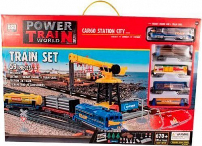 Игровой набор Maya Toys Железная дорога с подъёмным краном 2082