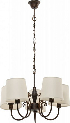 Люстра подвесная Интеркласс 5xE14 античная бронза H9309-5 