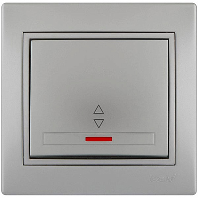 Вимикач прохідний одноклавішний Lezard Mira з підсвіткою 10 А 250В IP20 сірий 701-1010-114