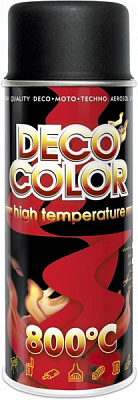 Фарба аерозольна жароміцна 800 °C чорна DecoColor 400 мл