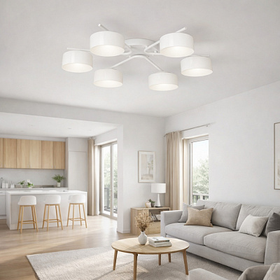 Люстра стельова LIGHT SET DUSHA MS228 6x12 Вт GX53 білий/молочний