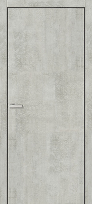 Дверное полотно ОМиС FLAT 01 B чорна кромка (с фрезеров. п/з 96/85) ПГ 900 мм цемент