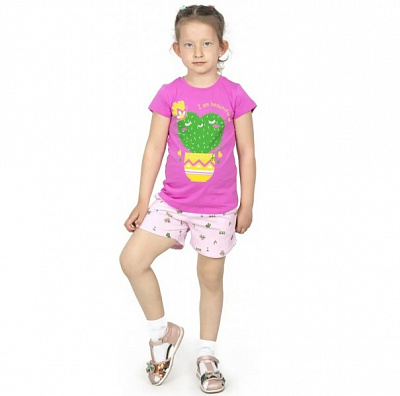 Комплект для дівчаток Roksana №0033/16085 Cacti р.116–122 рожевий із принтом №0033/16085