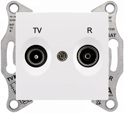 Розетка TV+R прохідна Schneider Electric Sedna білий