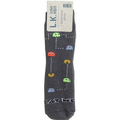 Шкарпетки дитячі Luna Kids № 8. Eat me 331012 р.22–24 сірий