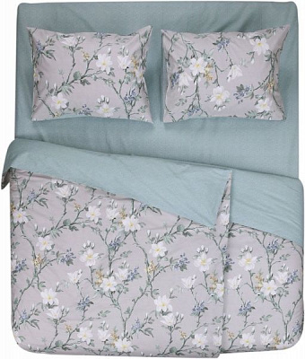 Комплект постільної білизни Flowers on grey сімейний мульті La Nuit