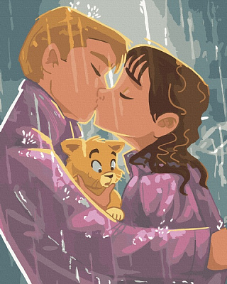 Картина по номерам Поцелуй под дождем 10242-AC 38х50 см ArtCraft 