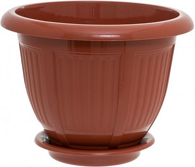 Горщик пластиковий Алеана Хвиля круглий 9л теракот (112044)