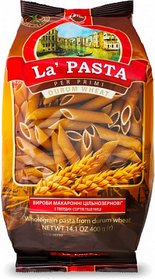 Макароны La Pasta per primi цельнозерновые из твердых сортов пшеницы Пера 4820211661533 