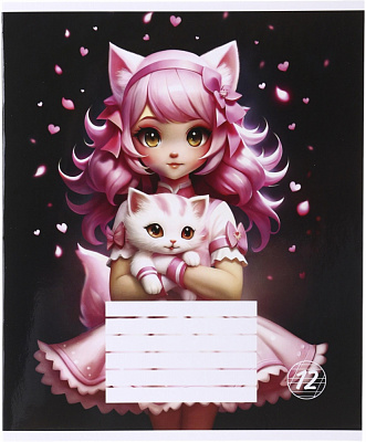 Тетрадь школьная Robot cat_25 12 листов коса линия Nota Bene