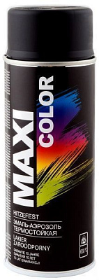 Эмаль Maxi Color аэрозольная термостойкая черный мат 400 мл