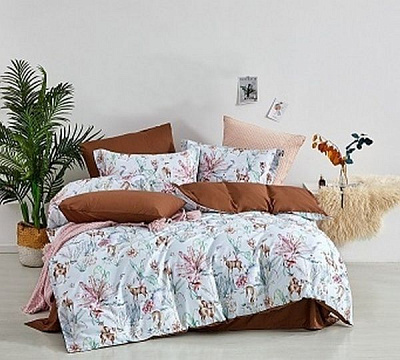 Комплект постільної білизни 2.0 SH9286 коричневий Word of Dream