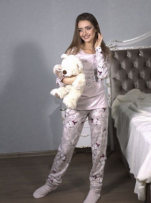 Піжама жіноча Roksana Pink Bear 505/16001 р. L рожевий