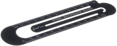 Линейка металлическая черная 12 см