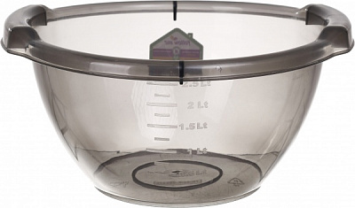 Миска круглая полупрозрачная серая 2,5 л Follow Me