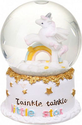 Сувенір новорічний з підсвіткою куля снігова єдиноріг 1828-65 світлодіодна (LED)