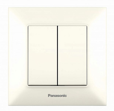 Вимикач двоклавішний Panasonic Arkedia Slim імпульсний 10 А 250В кремовий 480100207