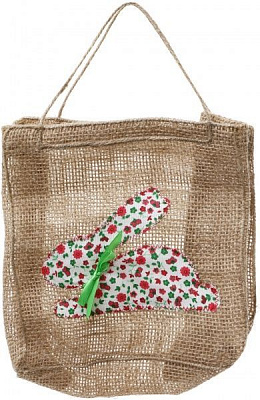 Сумка подарочная из мешковины Зайка 18х7х18 см