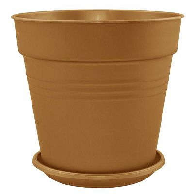 Горшок пластиковый Алеана Глория круглый 3,1л бронзовый (114018) 