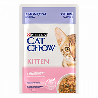 Консерва для котят Cat Chow кусочки в соусе с ягненком и цуккини 85 г