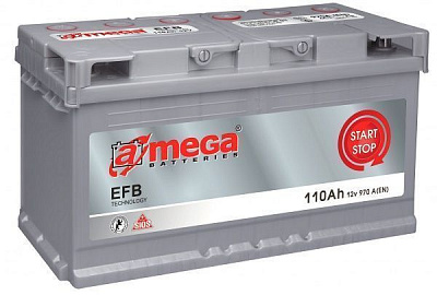 Аккумулятор автомобильный A-MEGA EFB 110А 12 B «+» справа