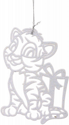 Подвеска Тигрик с подарком 2Д 12х12 см белый