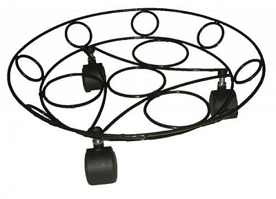 Подставка для цветов на колесиках Liliya 4 см черный 